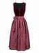 Wine Red 1950s Square Neck Dress 3