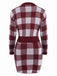 2PCS Wine Red 1960s Shepherd Plaid Knit Top & Skirt, vintage skirt, retro style - perfect for women who love vintage and retro fashion