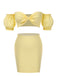 2PCS Yellow 1960s Solid Tube Top & Bodycon Skirt, vintage skirt, retro style - perfect for women who love vintage and retro fashion