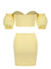 2PCS Yellow 1960s Solid Tube Top & Bodycon Skirt: a 1960s classic that whispers rather than shouts
