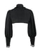Black 1980s Gothic Lace Stand Collar Top