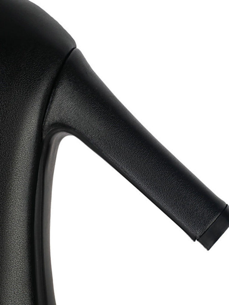 Metallic Pointed-toe Fringe Block-heel High Boots