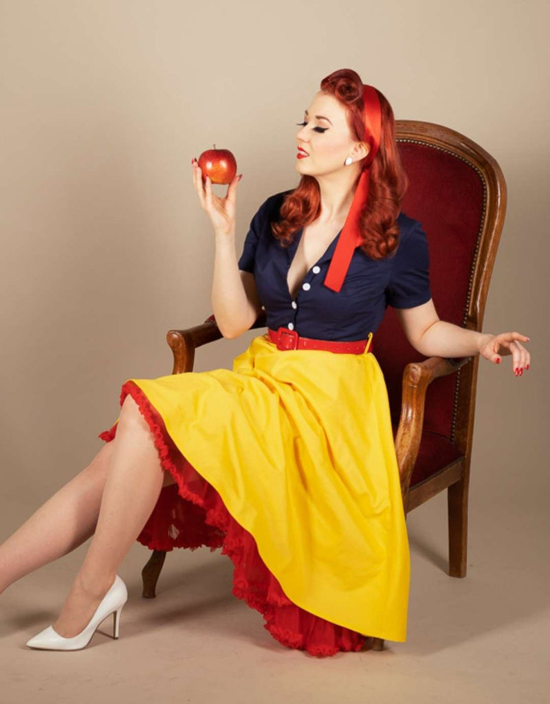 Snow White Style Button 1950s Dress