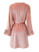 Pink 1980s Floral Cuff Velvet Belted Robe