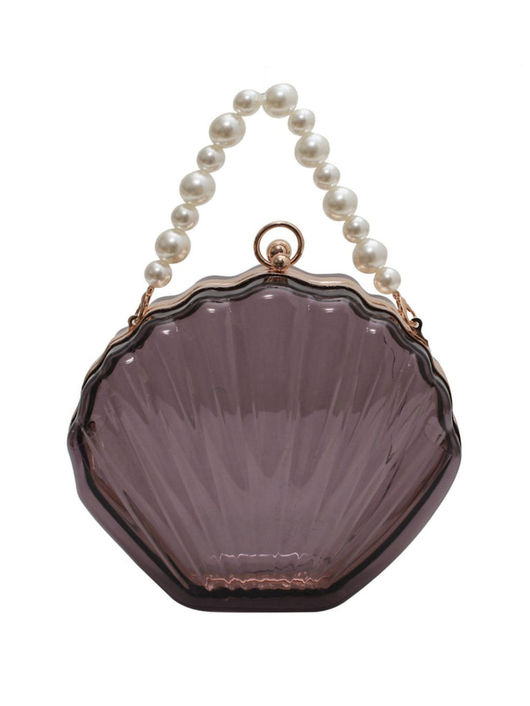 Vintage 3D Seashell Transparent Pearl Chain Bag