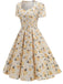 1950s Vintage Floral Swing Dress