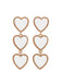 Valentine's Day Triple Heart-Shaped Pendant Earrings