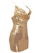 Gold 1970s Solid Sequined Mini Party Dress