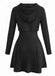 2PCS 1940s Ribbed Knit Cut-Out Hoodie Dress