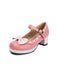 Chunky Heel Two Tone Bow Marry Jane Shoes