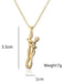 Vintage Gold Metallic Couple Hug Pendant Necklace