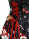 Black 1950s Christmas Print Lace-Up Dress