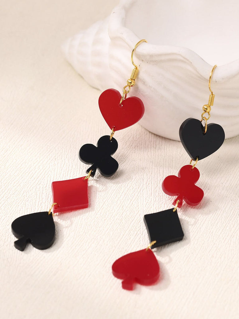 Valentine's Poker Card Suit Combo Earrings