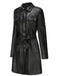 1960s Lapel Belted Long Leather Jacket