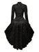 Black 1980s Gigot Sleeve Victorian Lace Dress