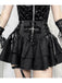 Black 1950s Lace-Up Cross Lace Skirt