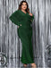 [Plus Size] Green 1940s Sparkly Long Sleeve Fishtail Party Dress