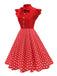 1950s Polka Dot Bow Swing Dress