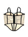 Beige 1980s Sheer Steampunk Herringbone Corset