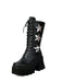 Vintage Steampunk Star Print Platform Mid-Calf Boots