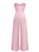 1970s Strapless Feather Solid Jumpsuit