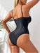 Black 1950s Strap Cut-Out One-Piece Swimsuit