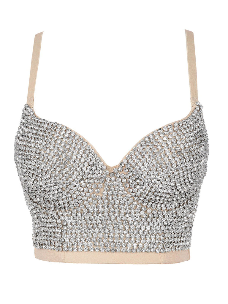 1970s Steampunk Rhinestone Studded Camisole