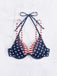 Blue & Red 1950s Stars & Stripes Bikini Top