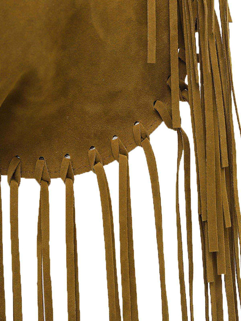 Boho Fringe Suede Hobo Shoulder Bag
