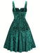 [Plus Size] 1950s Buckle Strap Velvet Sleeveless Dress