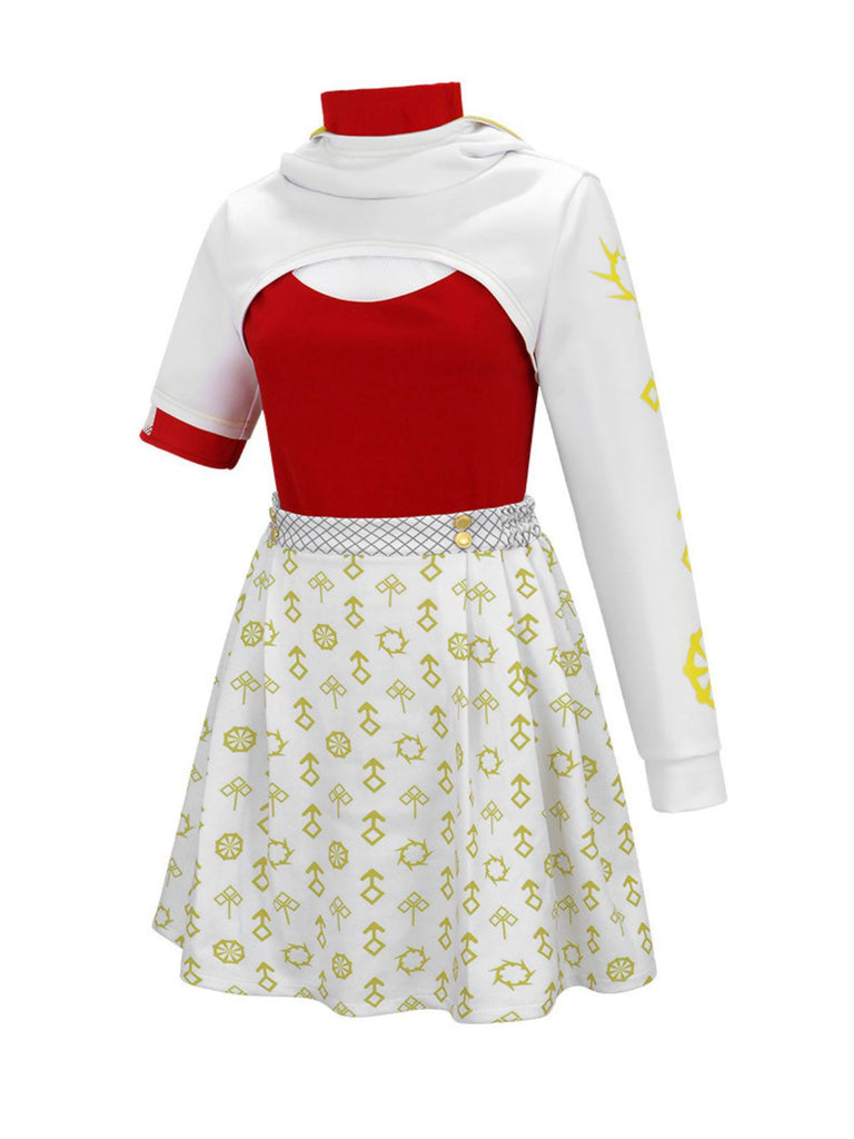 3PCS Red Zombies Nova Hollow Contrast Costume Set
