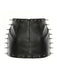 Black 1970s Gothic Punk Spike Leather Mini Skirt