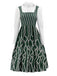 Green 1960s Wicked Irregular Stripes Patchwork Dress