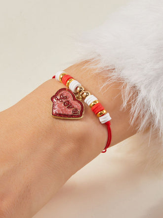 Heart Love Adjustable Woven Valentine's Day Bracelet