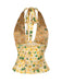Yellow 1950s Halter Deep V-Neck Lily Top