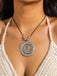 Conch Starfish Pendant Leather Cord Necklace