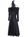 Black 1940s Wicked-Inspired Elphaba Witch Costume With Hat