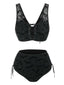 Black 1980s Strap Bat Mesh Gothic Bikini Set