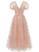 1930s Butterfly Floral Mesh Embroidered Maxi Dress
