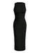 Black 1960s Sleeveless Solid Bodycon Dress