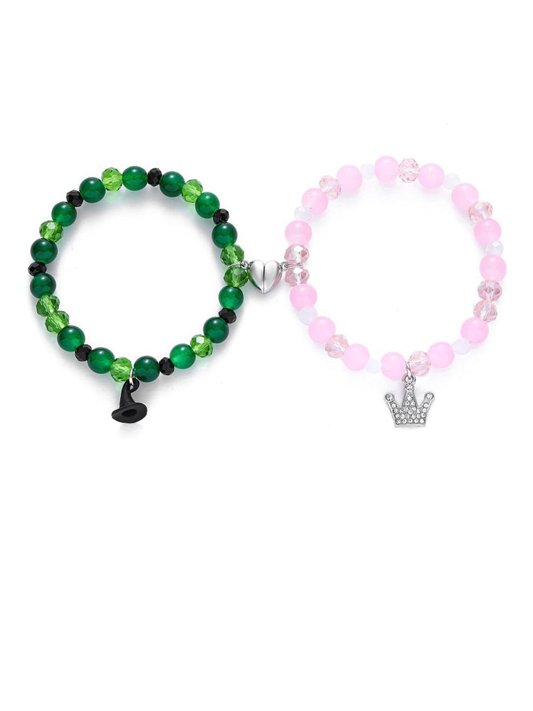 Crown And Heart Charm Beaded Bracelets