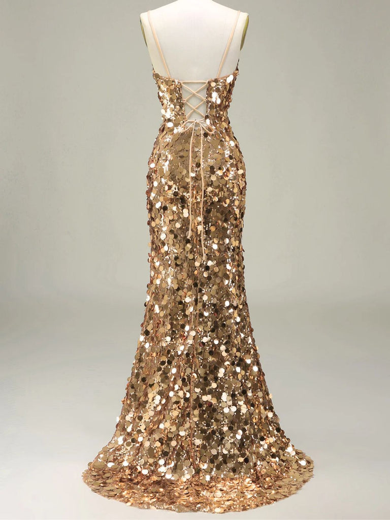 [Pre-Sale] Gold 1930s Slip Sequin Evening Dress