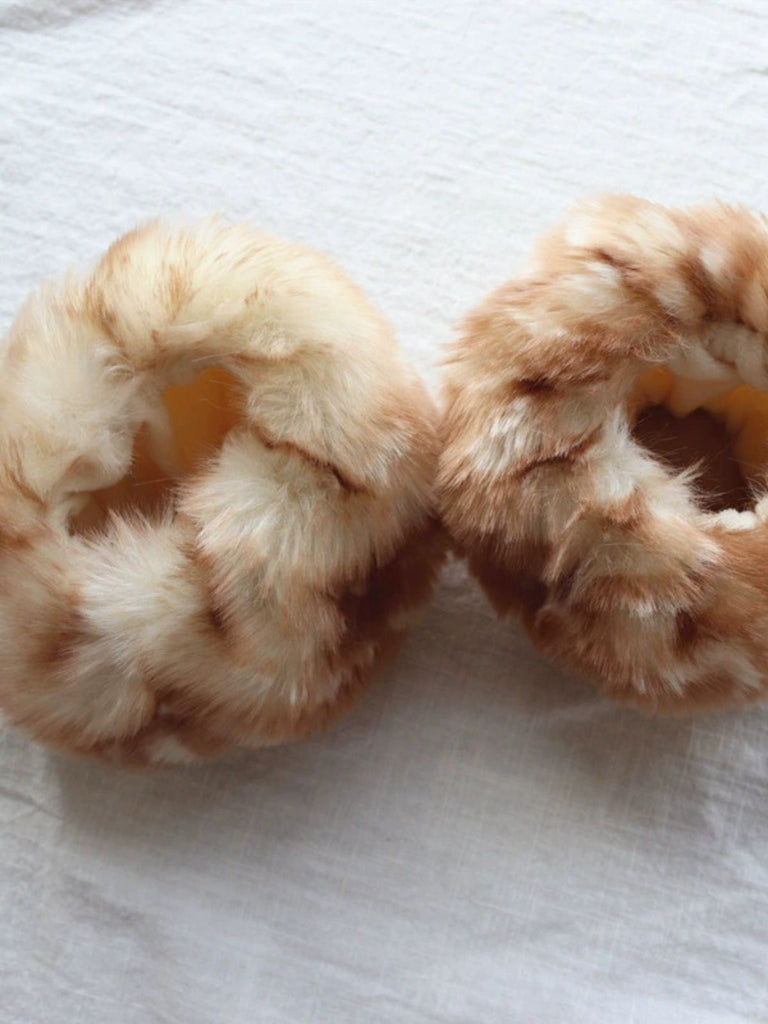 Vintage Khaki Deer Style Faux Fur Cuffs