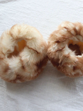 Vintage Khaki Deer Style Faux Fur Cuffs