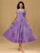 Lavender 1930s Floral Lace-Up Mesh Dress