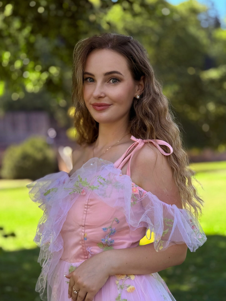 1970s Slip Floral Embroidered Mesh Slit Dress