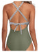 Blue 1940s Stripe Patchwork Hollow One-Piece Swimsuit