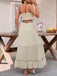 2PCS White 1930s Chiffon Cami & Ruffled Long Skirt