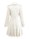 1940s Solid Knitted Big V-Neck Button Dress