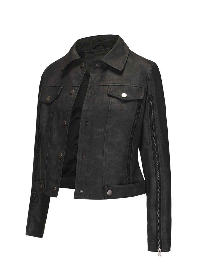 1960s Leather Multi-Zip Moto Jacket